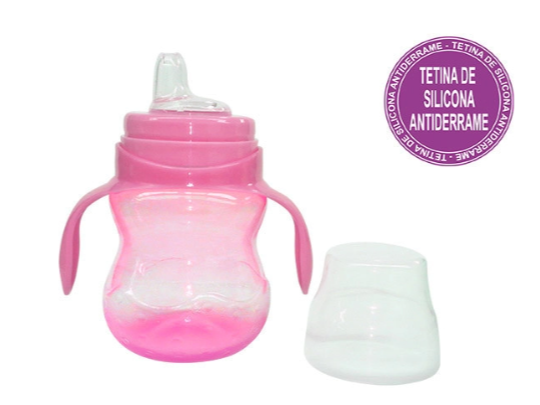 VASO ANTIDERRAME x 250 cc CON ASAS ROSA