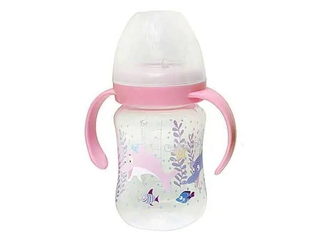 MAMADERA BOCA ANCHA 250 cc C/ASAS ROSA