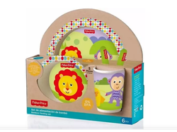 Set Alimentacion Bebe Bamboo Plato Vaso Fisher Price 5pz LEON
