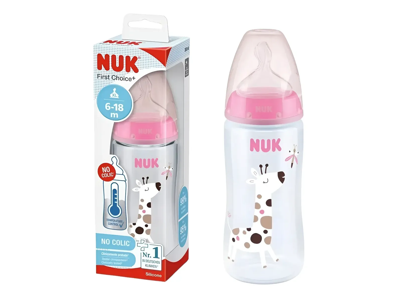 Mamadera Nuk "First Choice" 6-18m x300ml.