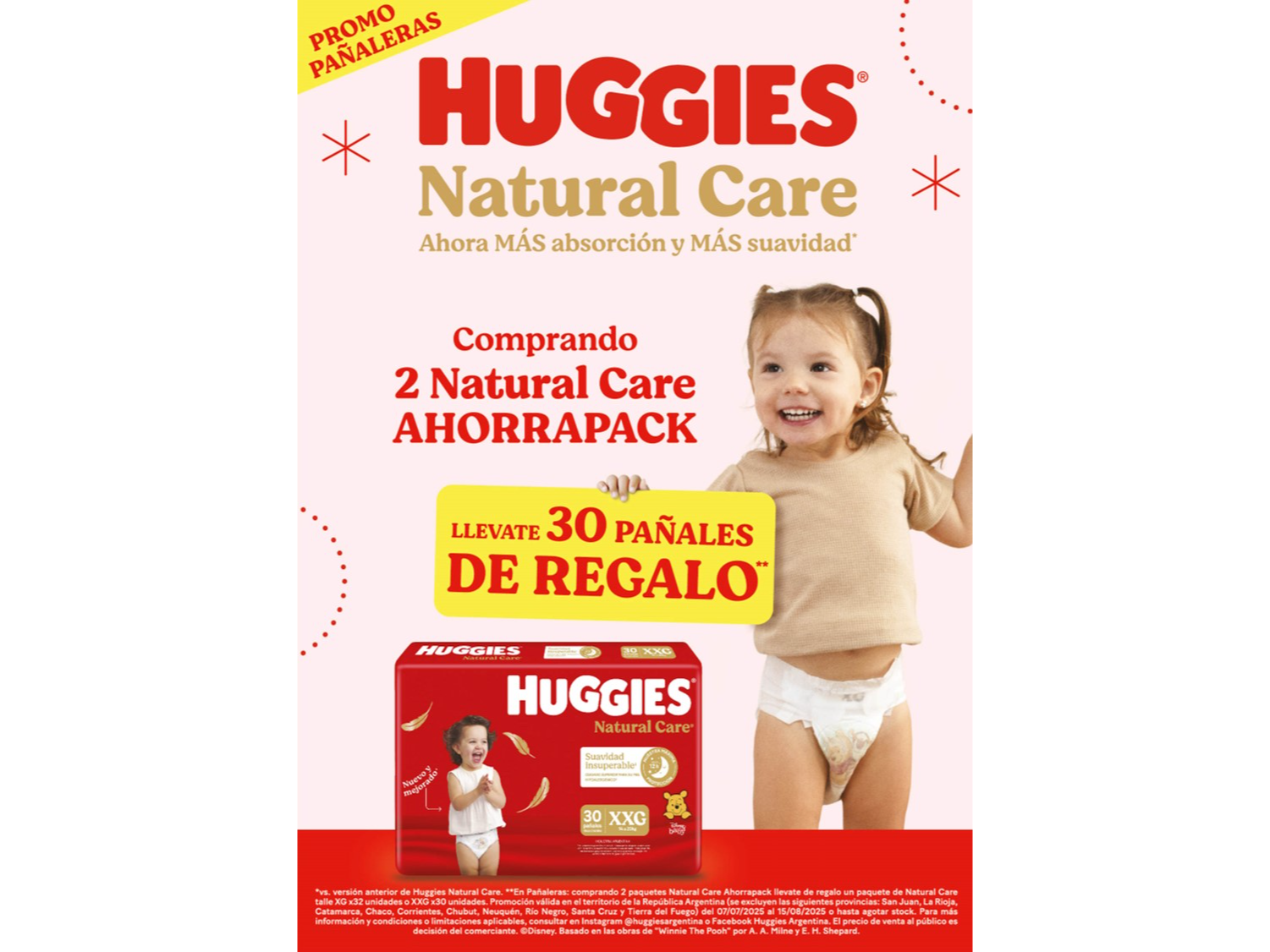 2 Paquetes Natural Care/Supreme Care Hiperpack  + 1 Paquetes Natural Care Jumbo pack