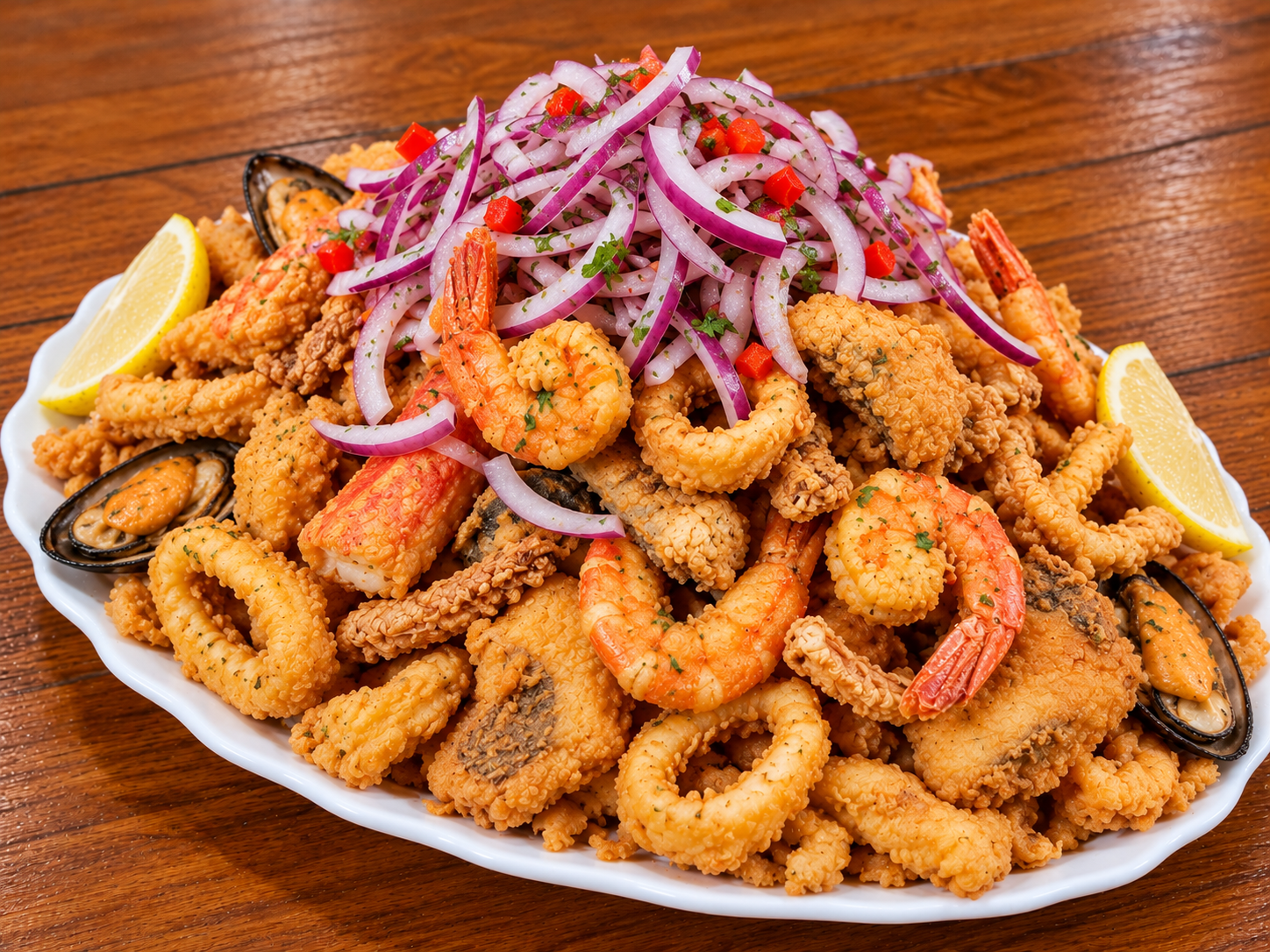 Fuente grande de chicharron