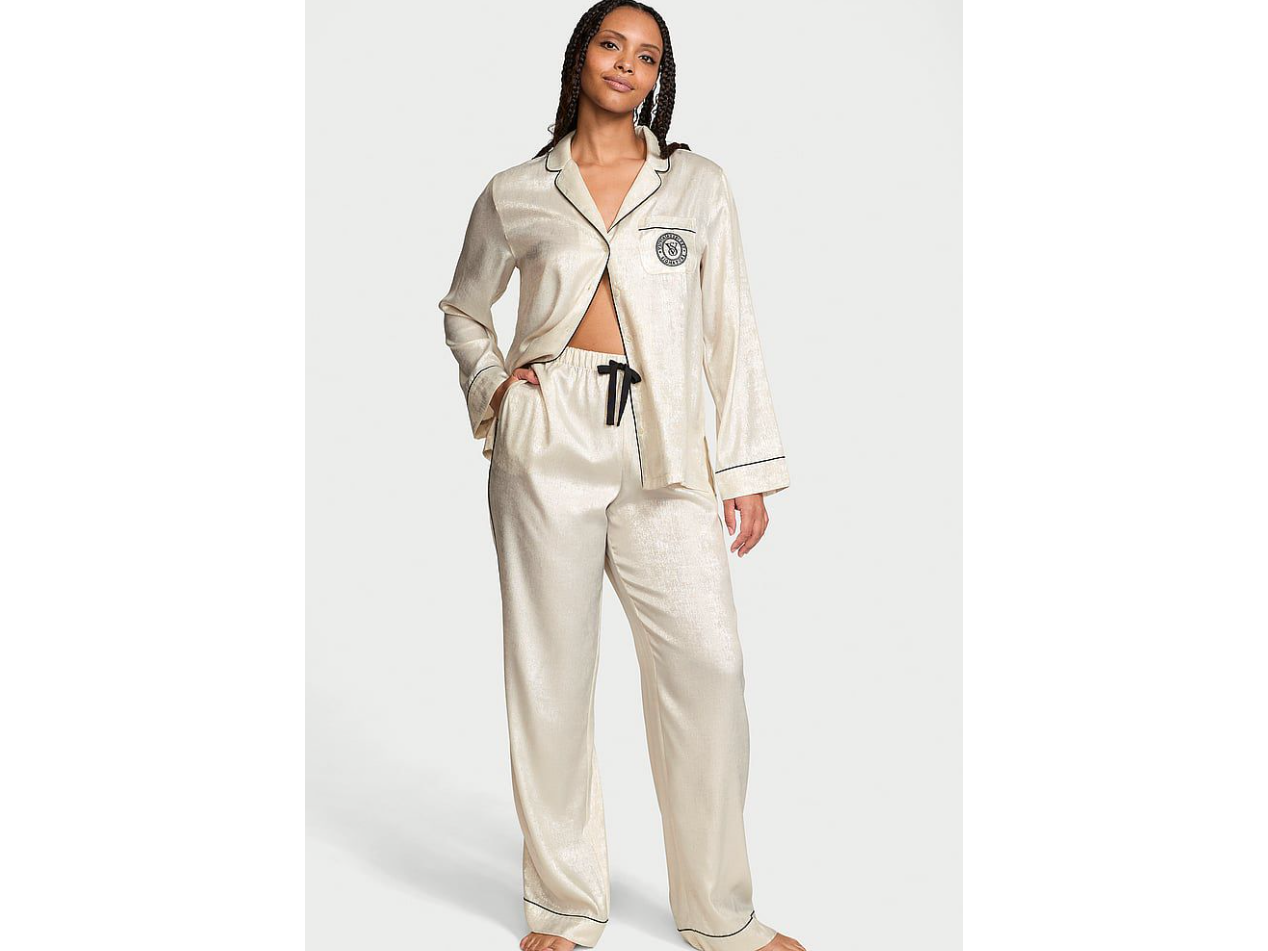 Pijama Largo de Saten Brillante