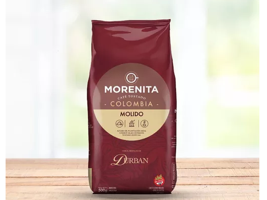 CAFÉ TOSTADO LA MORENITA COLOMBIANO MOLIDO X 500 GR