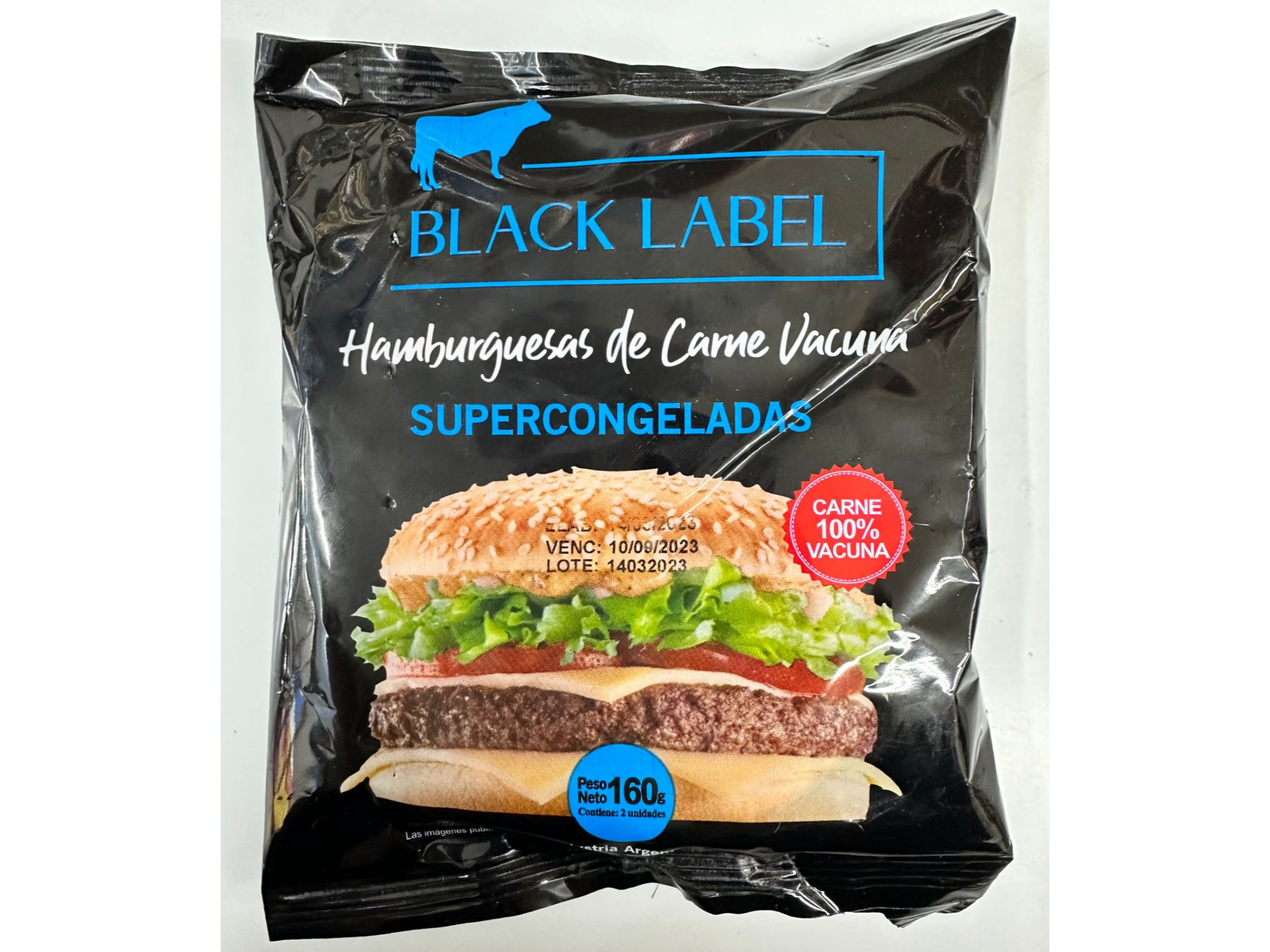 HAMBURGUESA BLACK LABEL  X160GR  - CAJA X30 UN