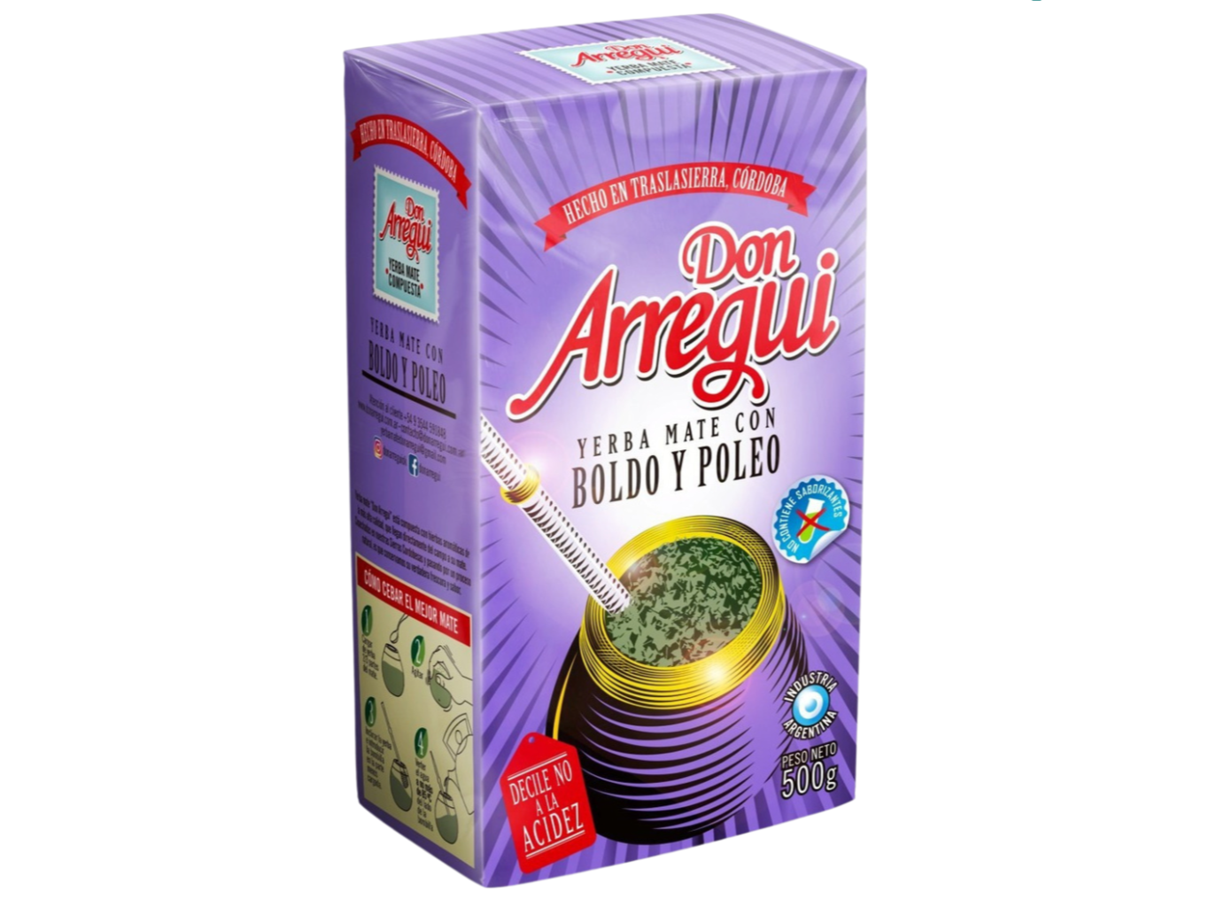 YERBA DON AREGUI CON BOLDO Y POLEO X 500GR.