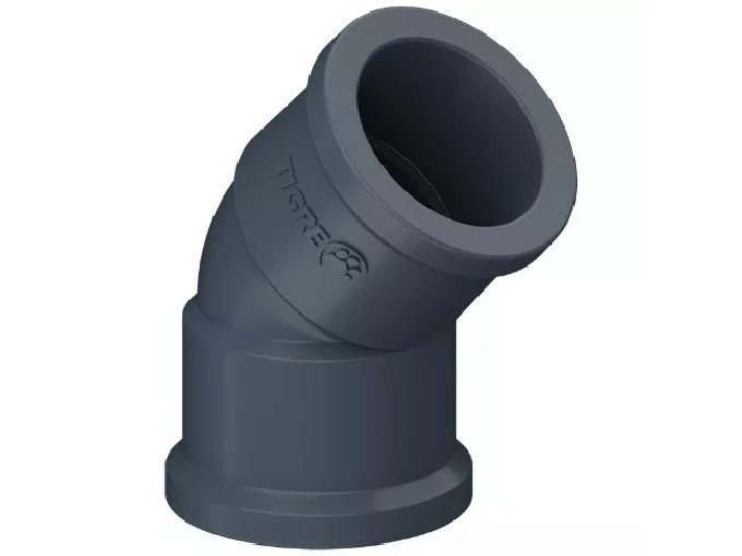 Codo Pvc 40 Mm 45º H H Soldable Gris Tigre Piscina Riego