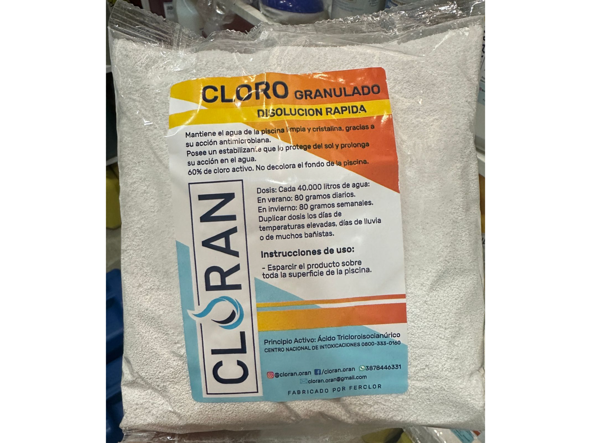 Cloro granulado Disolución Rápida CLORAN 1kg