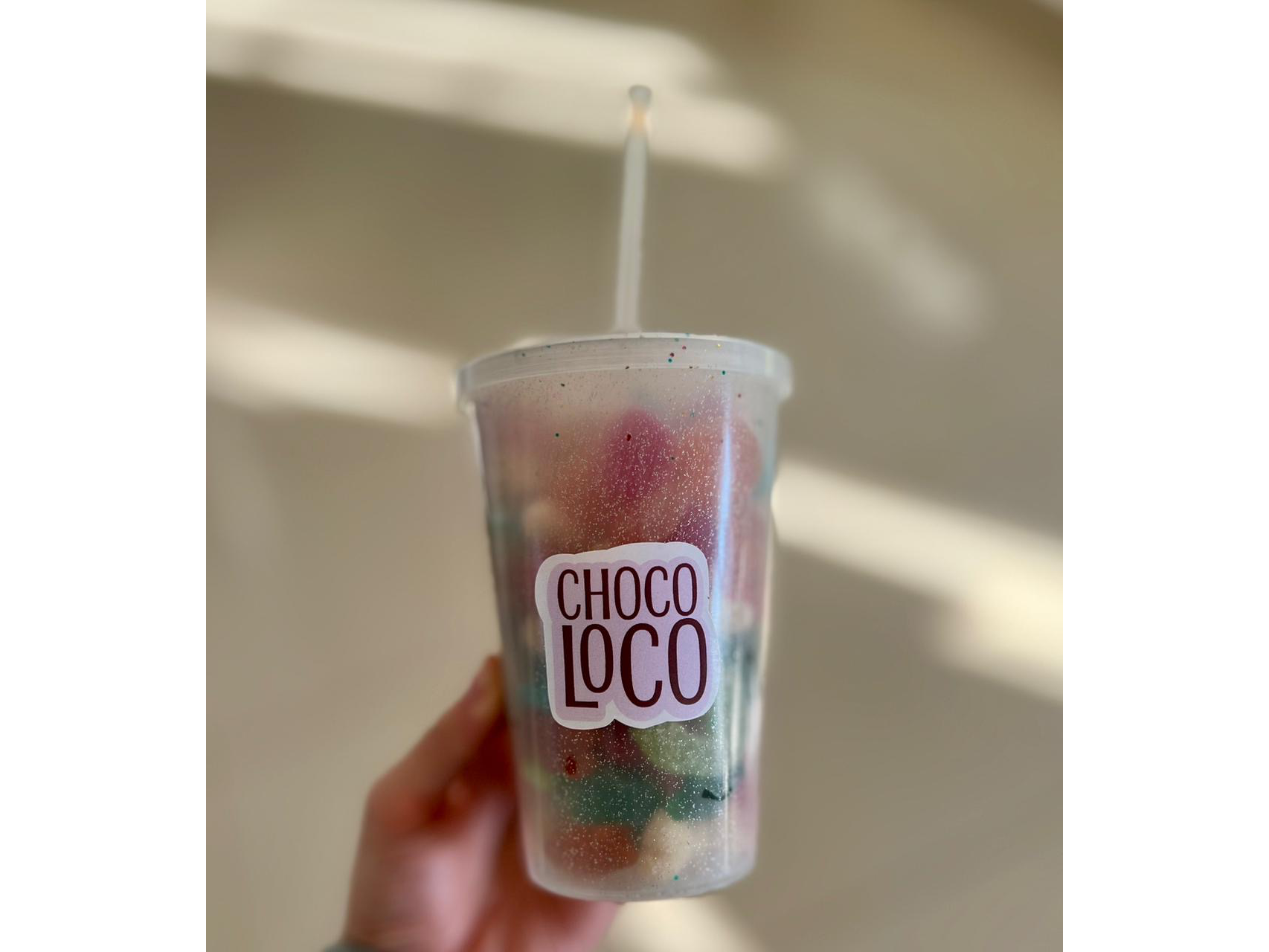 Vaso con Glitter Mediano