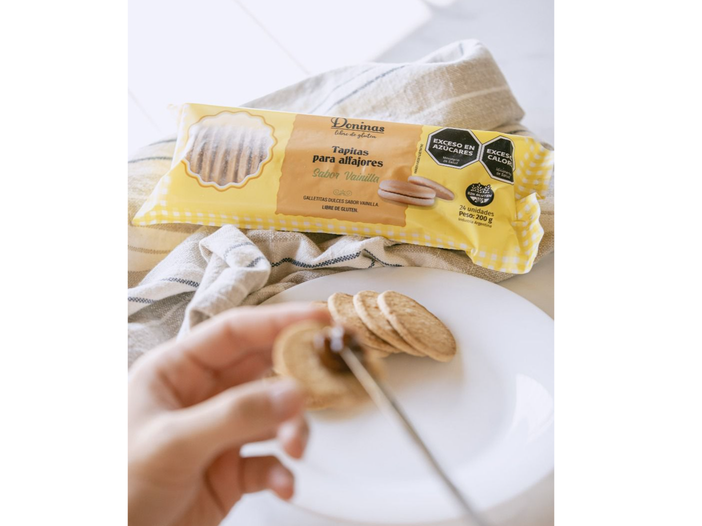 Tapitas para alfajores sabor vainilla