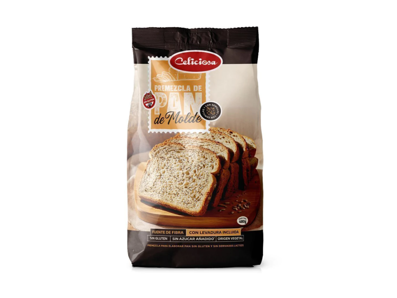 Premezcla para Pan de Molde con Semillas CELICIOSA x 480g