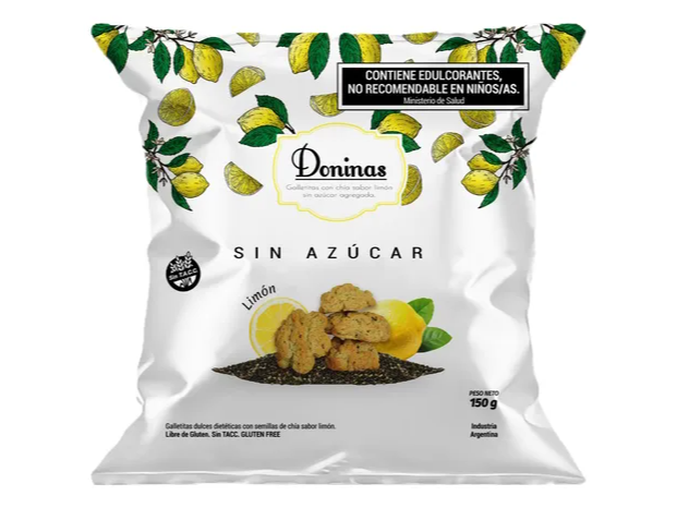 Galletitas Doninas sin azúcar sabor limon