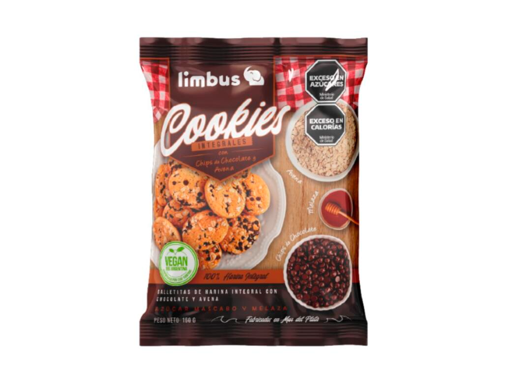 Galletitas integrales limbus con chips de chocolate y avena