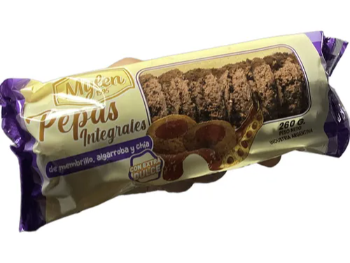 Pepas integrales de membrillo, algarroba y chía. Mylen