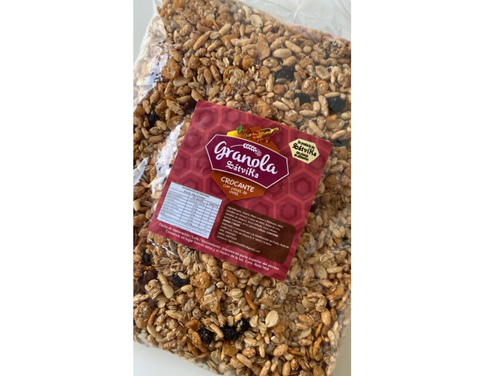 GRANOLA CON PASAS DE UVA