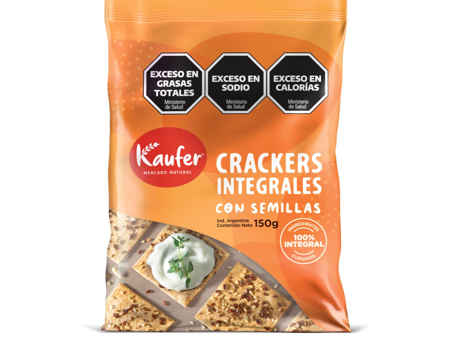 CRACKERS INTEGRALES con SEMILLAS KAUFER 150 gr