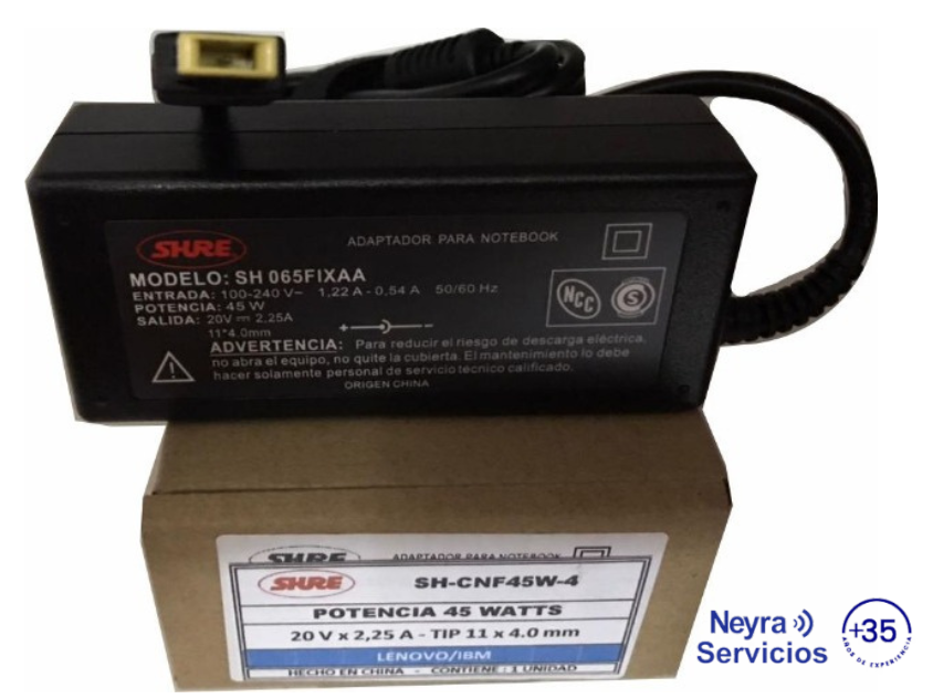 Cargador para Lenovo 20V 2,25A