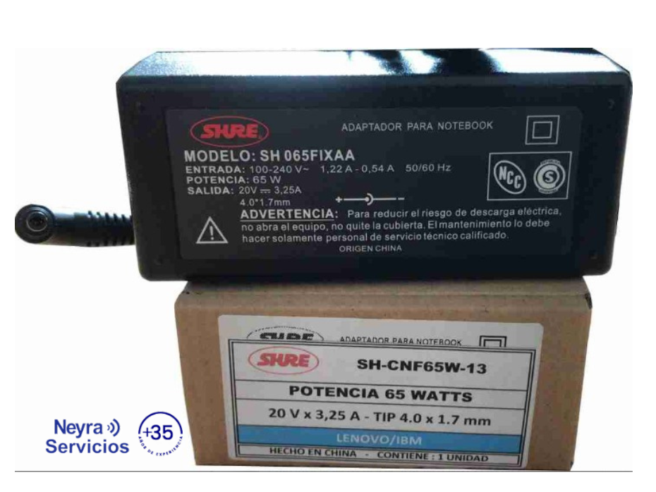 Cargador para Lenovo/asus 20V 3,25A