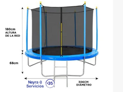 Cama Elástica Gadnic T10FT 3,06 mts con Red de Seguridad Reforzada Hasta 150kg