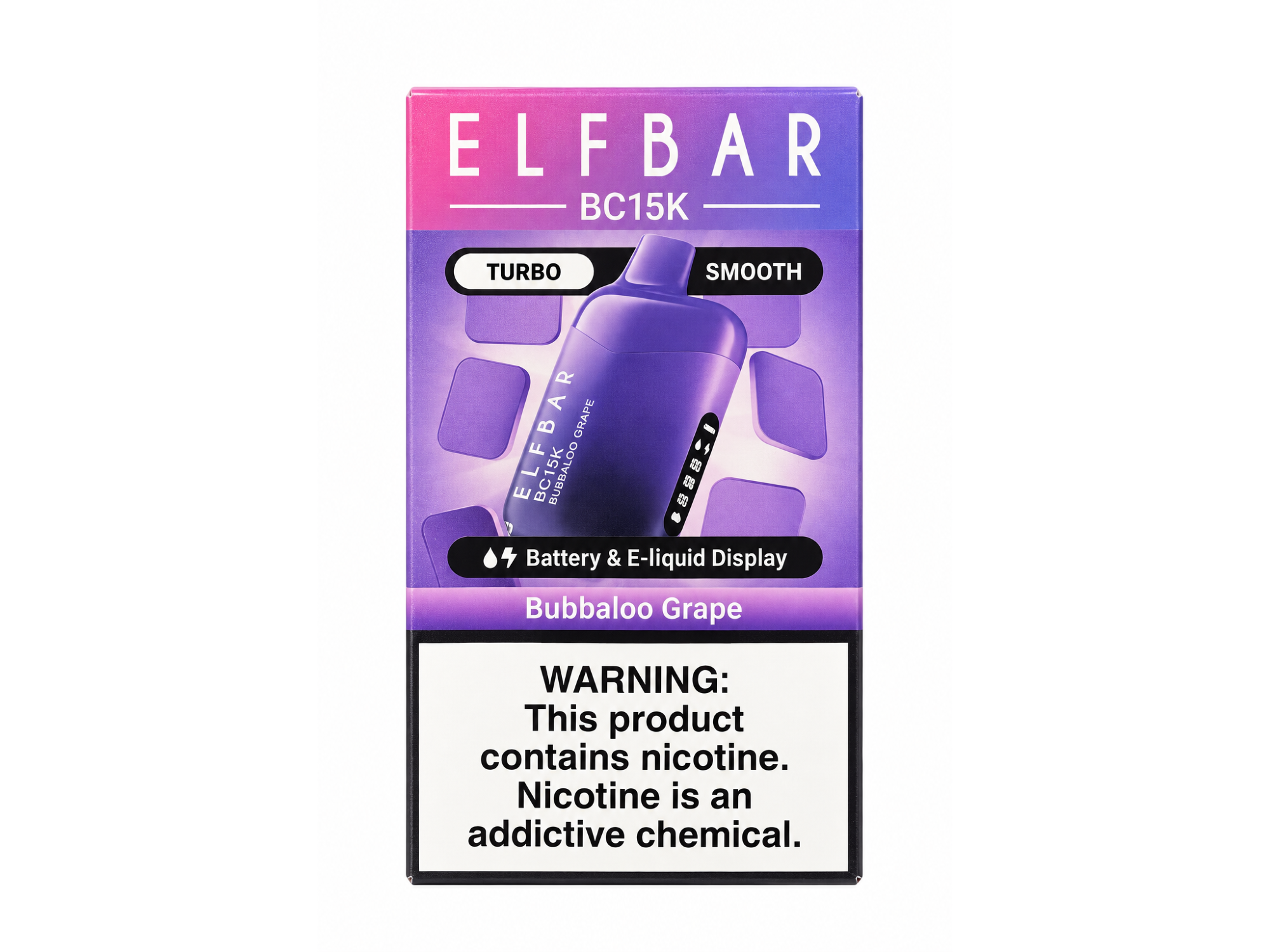 Elfbar BC 15k puffs sabor Bubbaloo Grape