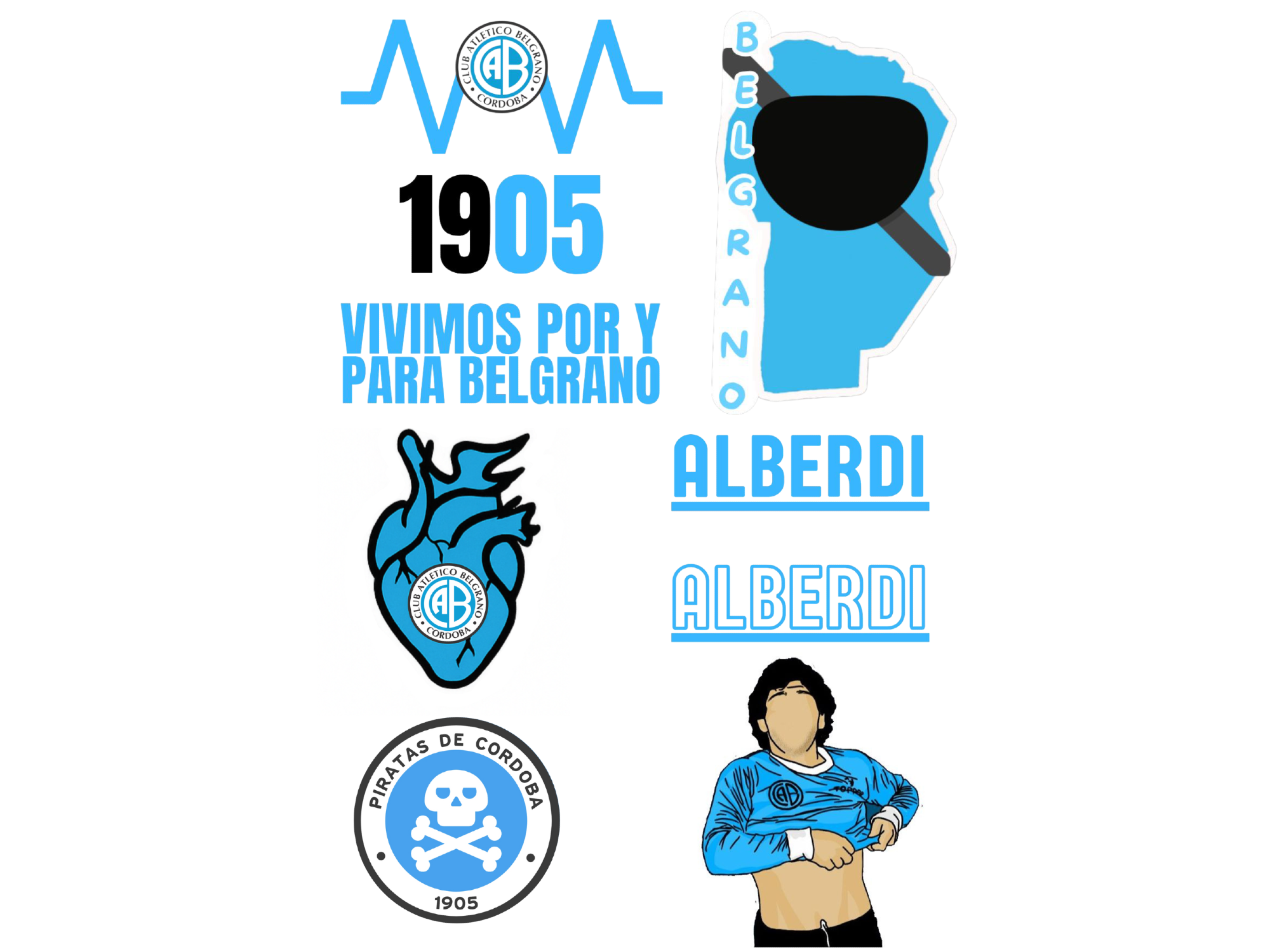 Plancha de Stickers “Alberdi es mi lugar en el mundo”