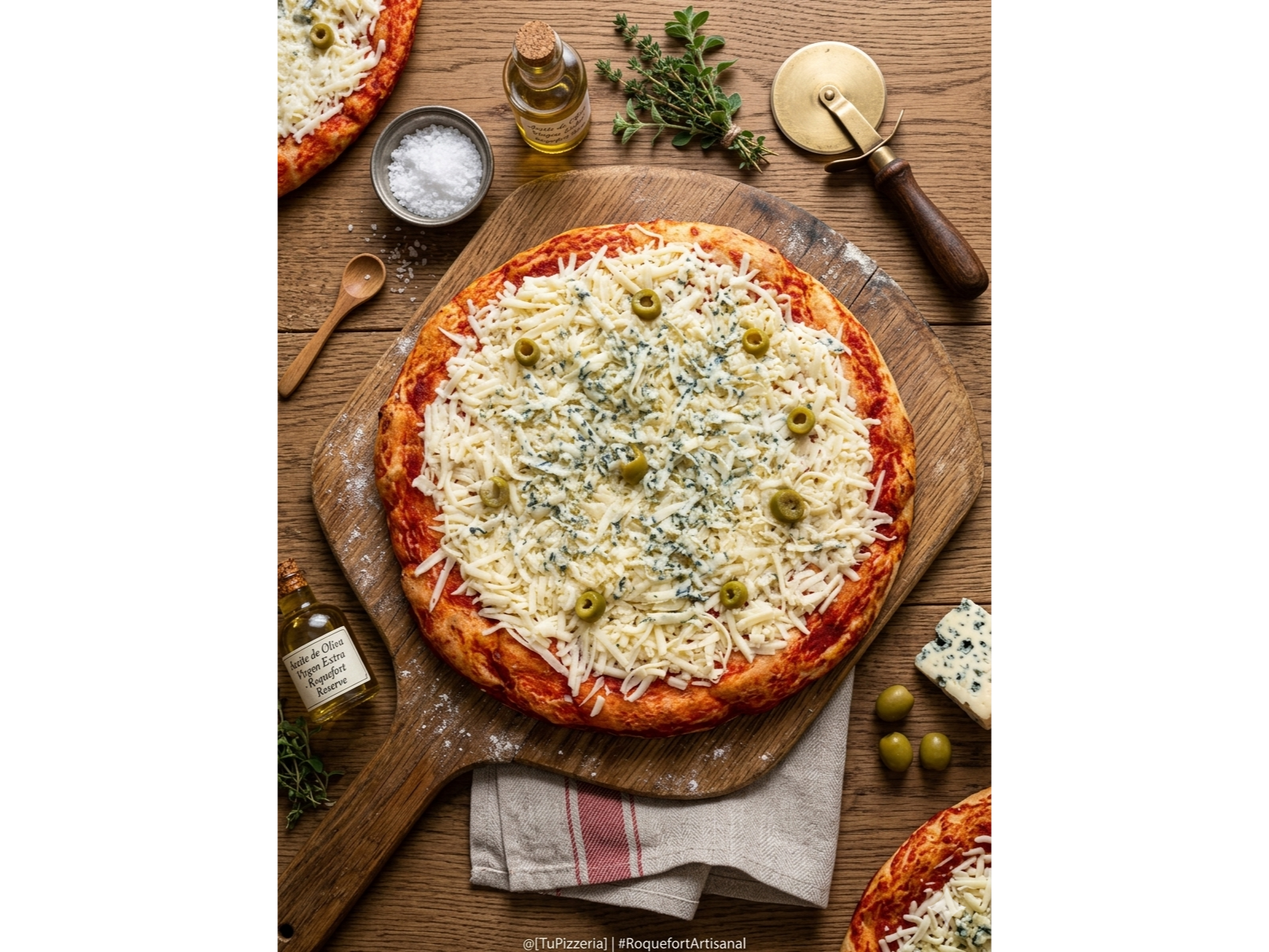 Pizza lista de roquefort