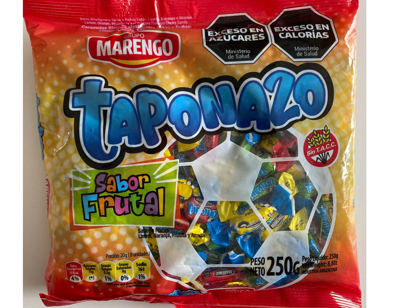 CARAMELOS MASTICABLES TAPONAZO POR 250 GRS.