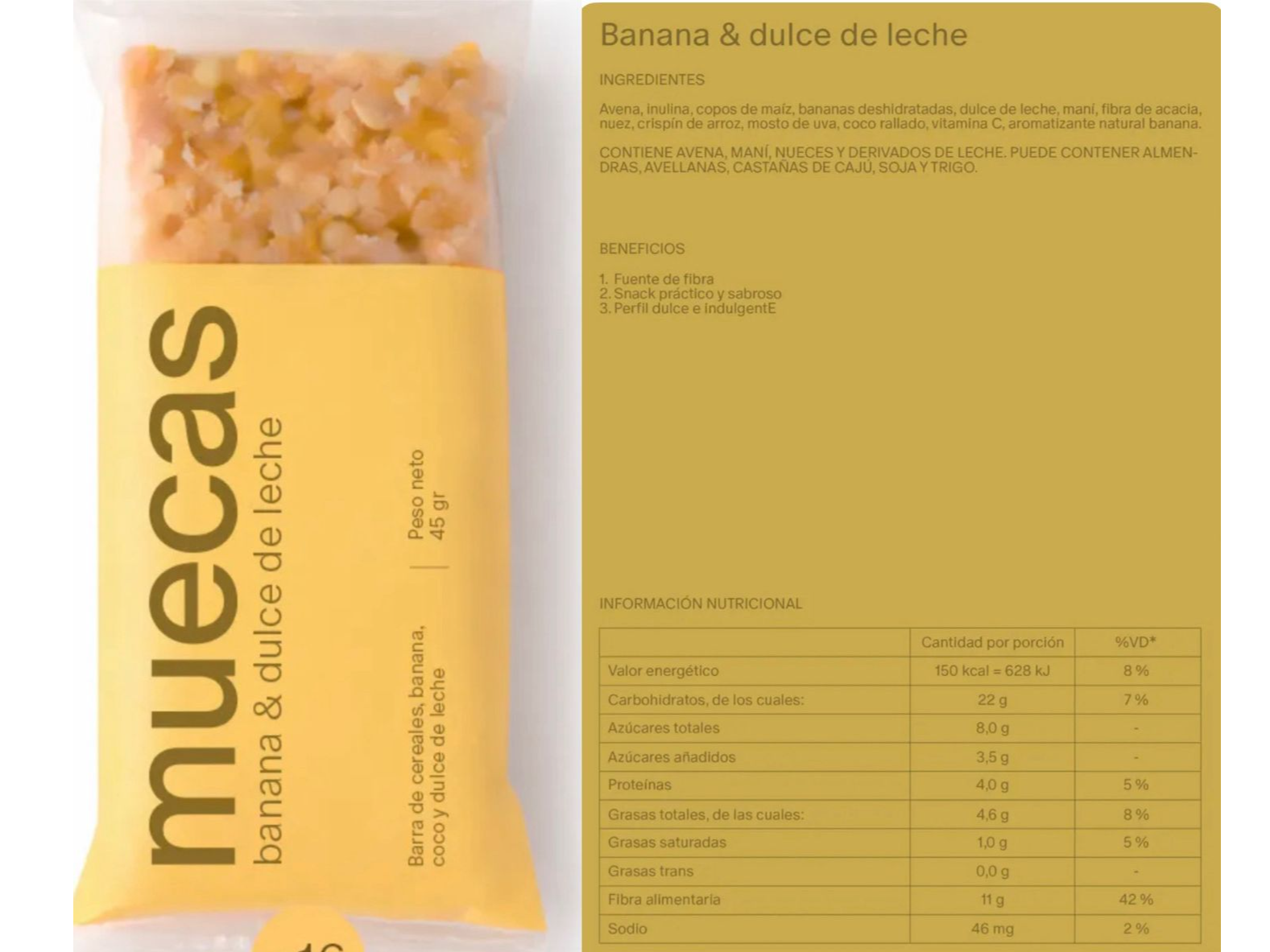 Barra de Cereal Muecas Banana y Dulce de Leche