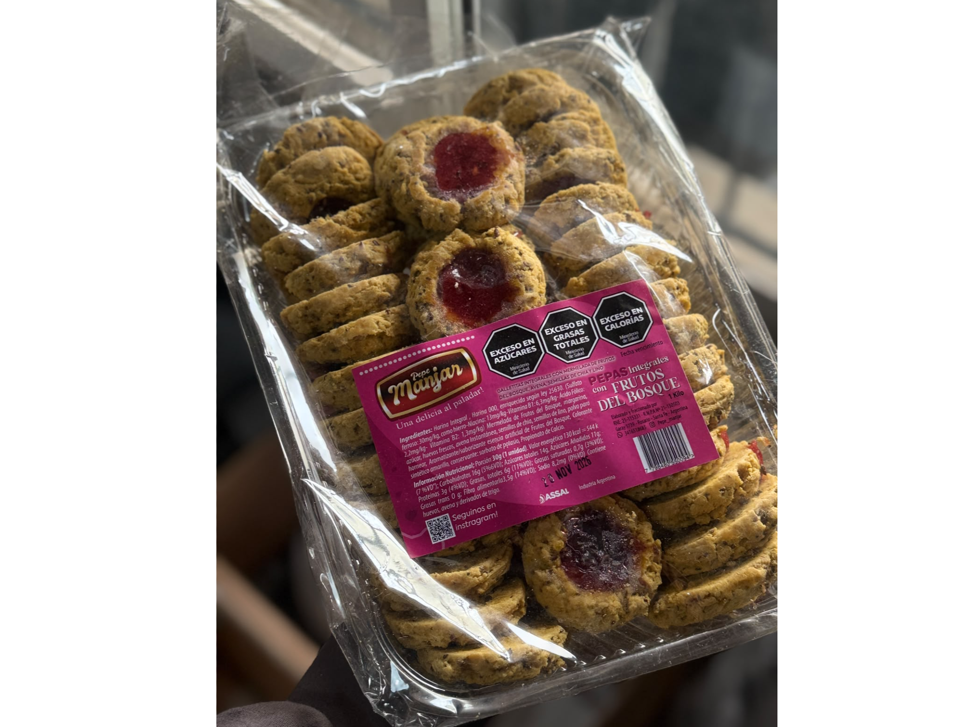 Pepas Integrales con Dulce de Frutos del Bosque