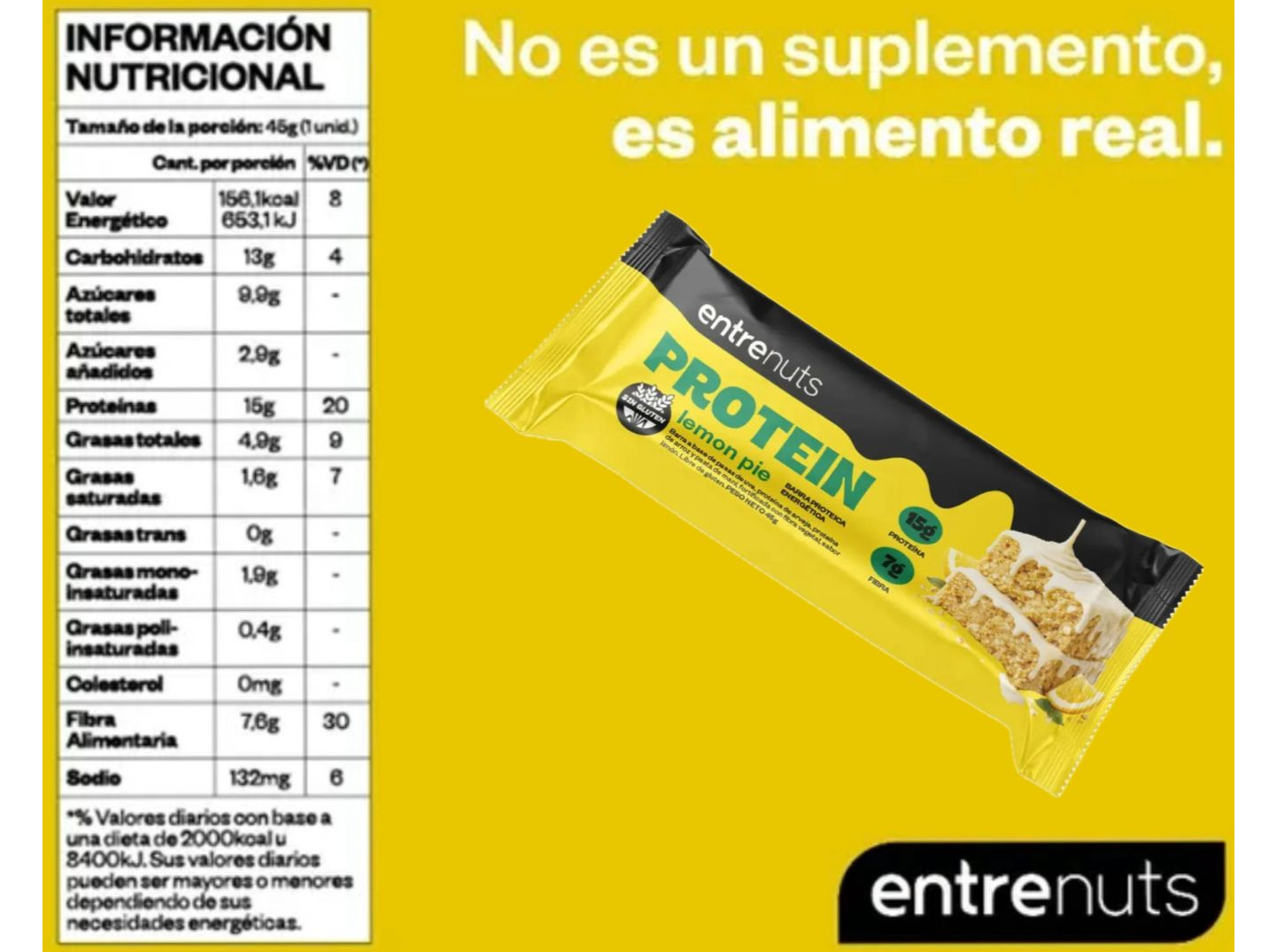 Barrita Proteica Entrenuts sabor Lemon Pie