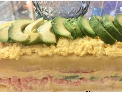 Causa Limeña de camarones