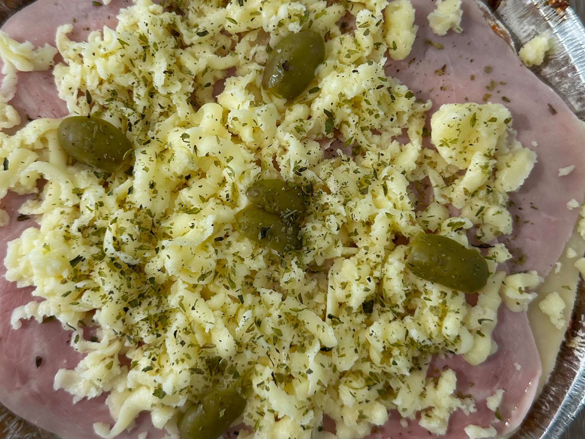 Pizza mediana jamón y queso