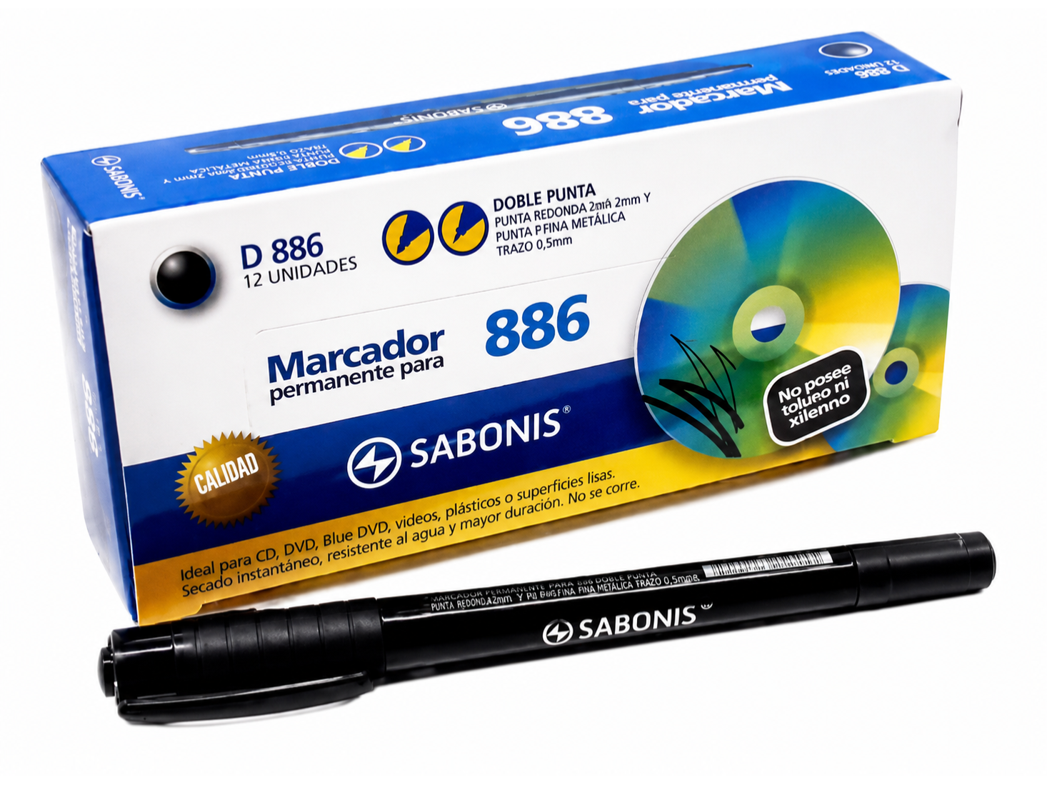 MARCADOR PERMANENTE SABONIS 886 DOBLE PUNTA