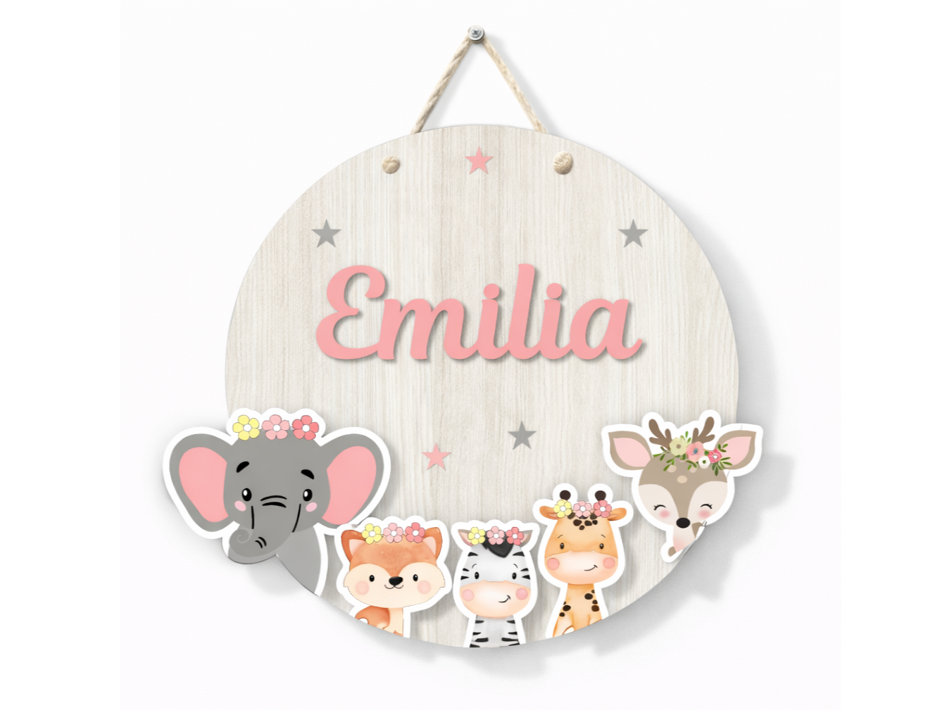 Cartel de nacimiento | Modelo animales nena