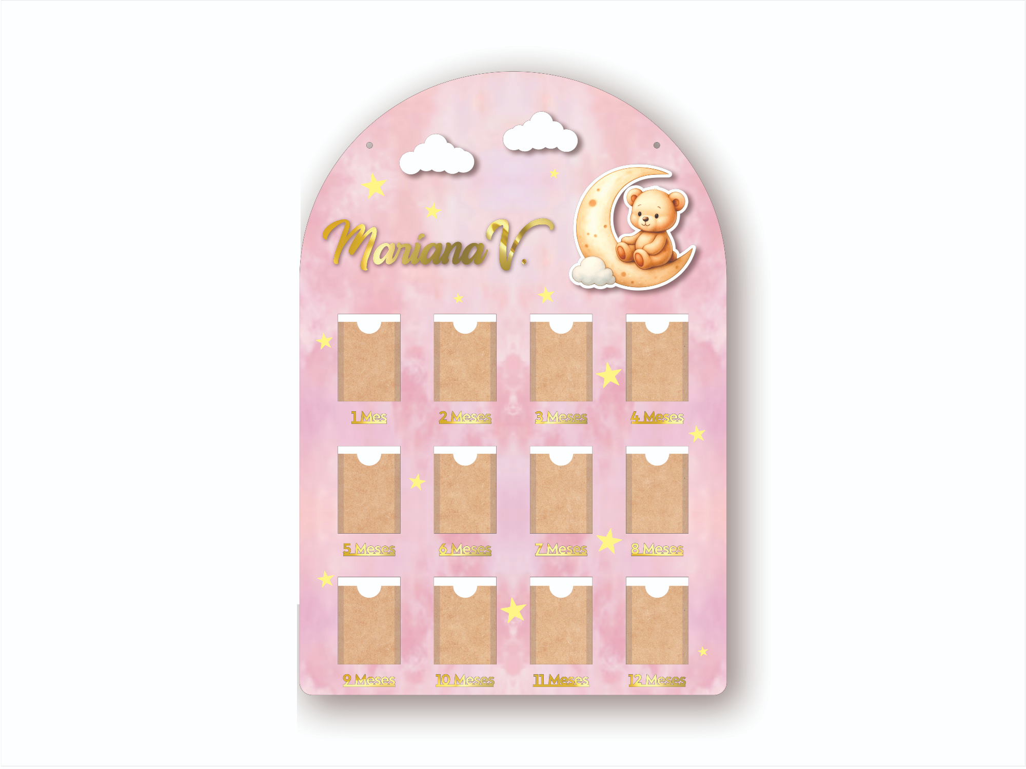 CARTEL PORTARETRATO 12 MESES | MODELO LUNA Y OSITO