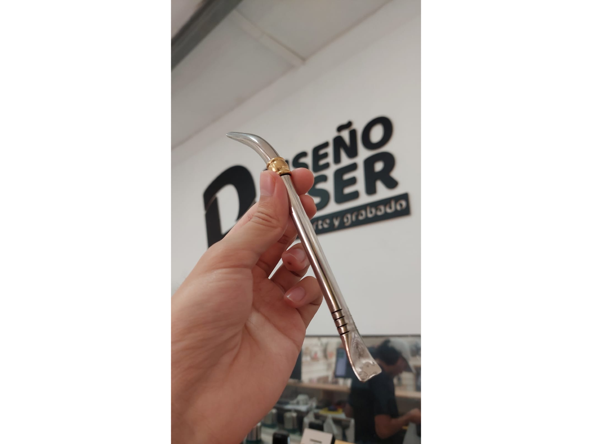 BOMBILLA EXTRA CURVA CORTA ACERO