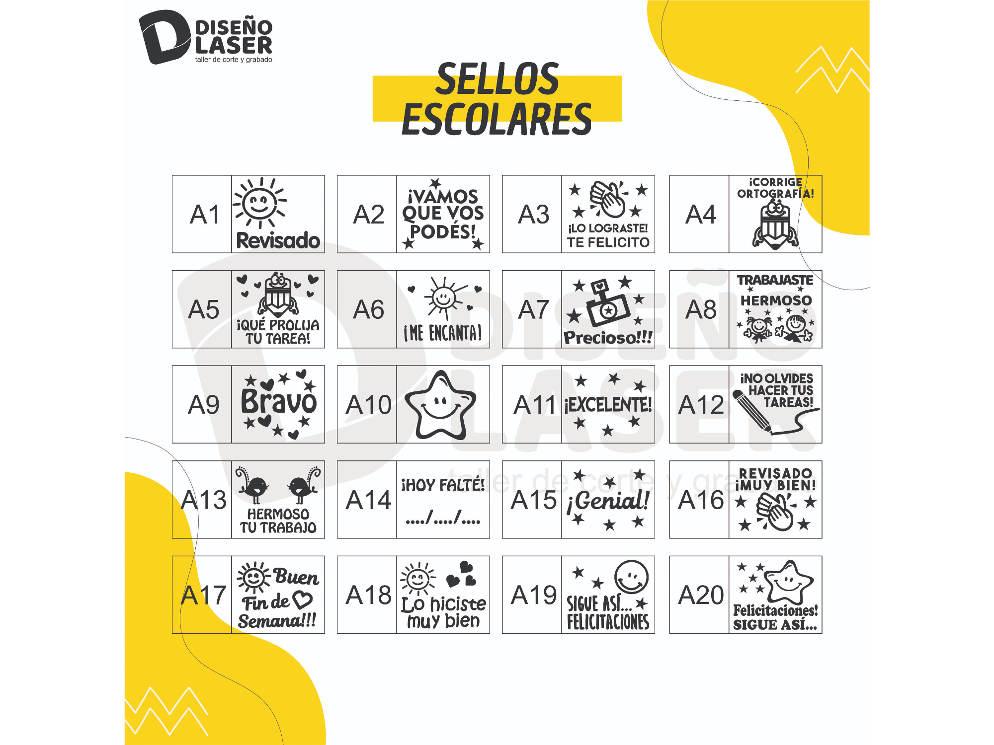 PACK SELLOS X4 | ESCOLARES