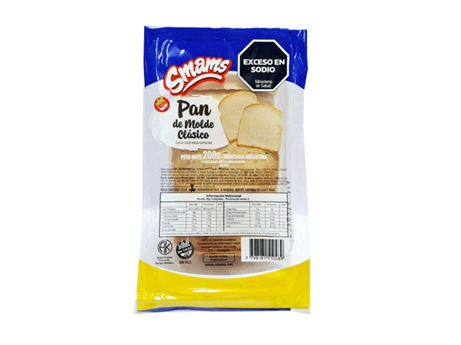 Pan de molde sin gluten SMAMS