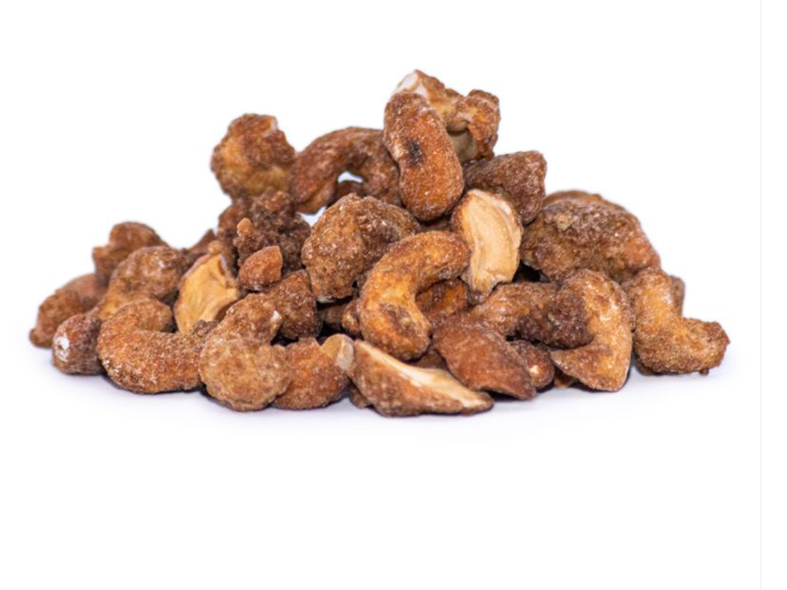 Garapiñada de castañas de caju con azucar mascabo