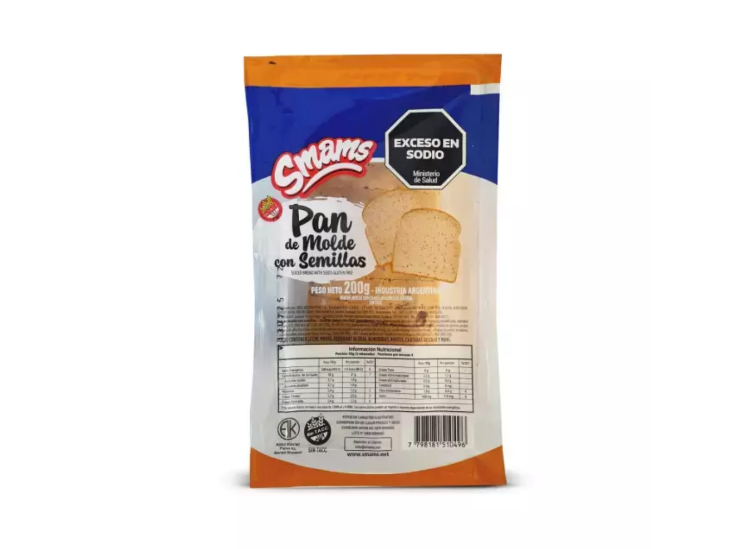 Pan de molde con semillas sin gluten SMAMS