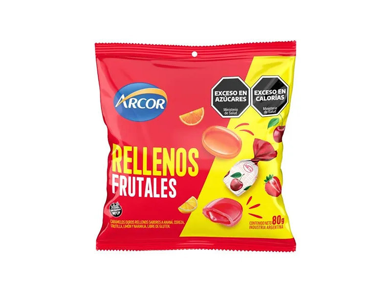 arcor rellenos frutales 80g