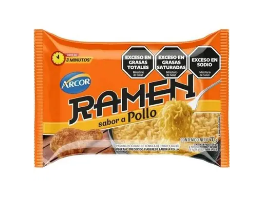 Sopa Instantánea Arcor Ramen Pollo 70 g