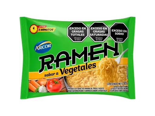 Sopa Instantánea Arcor Ramen Vegetales 70 g