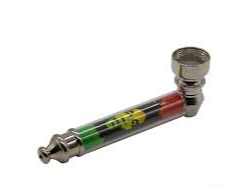 Mini pipa de metal y vidrio + 5 Filtros