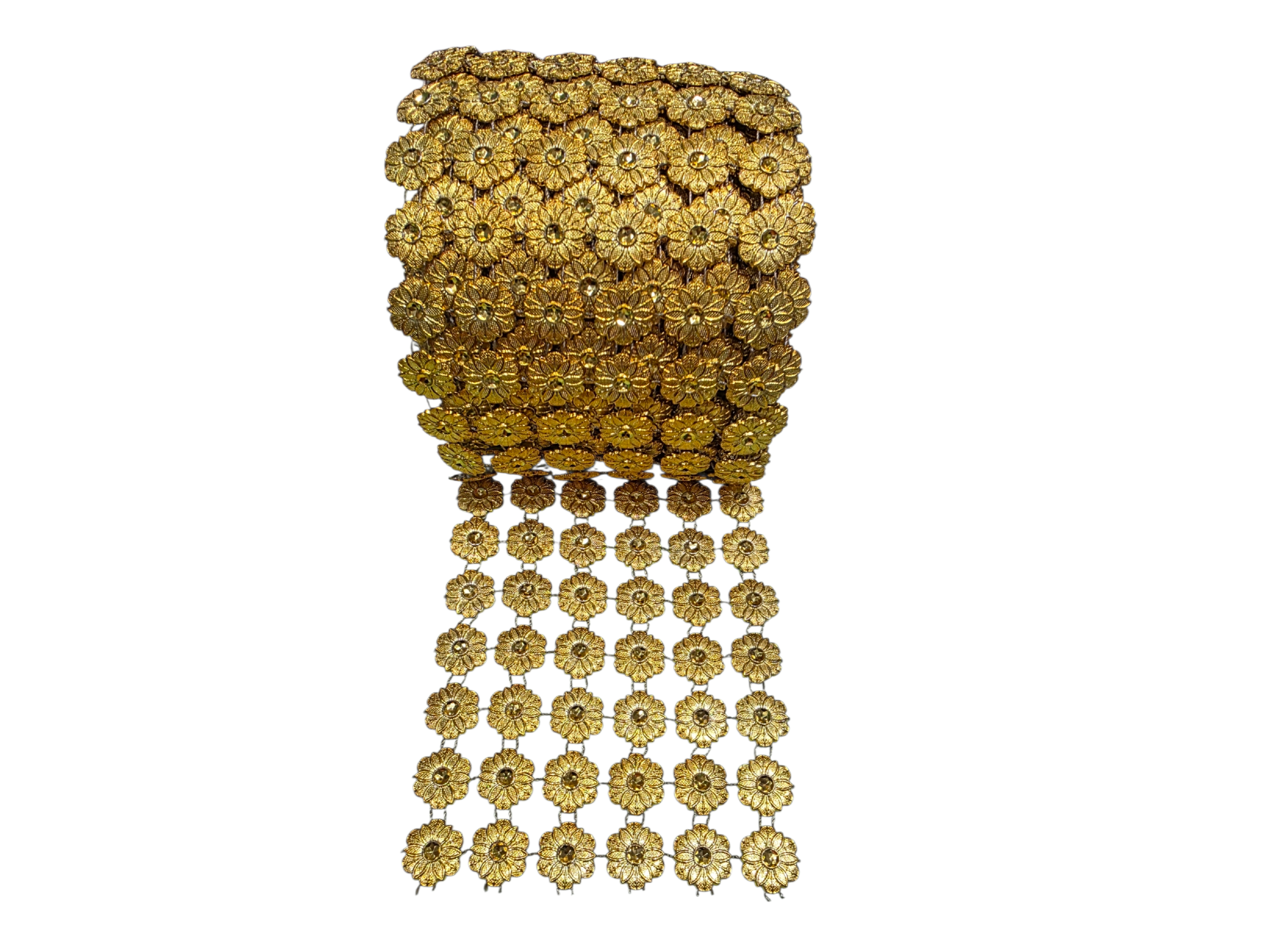 Galon dorado flor dorado por metro