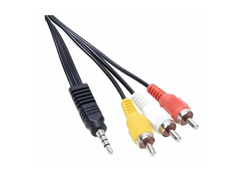Cable auxiliar 3.5 mm plug macho a 3 RCA 1.5 mts