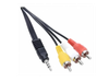Cable auxiliar 3.5 mm plug macho a 3 RCA 1.5 mts