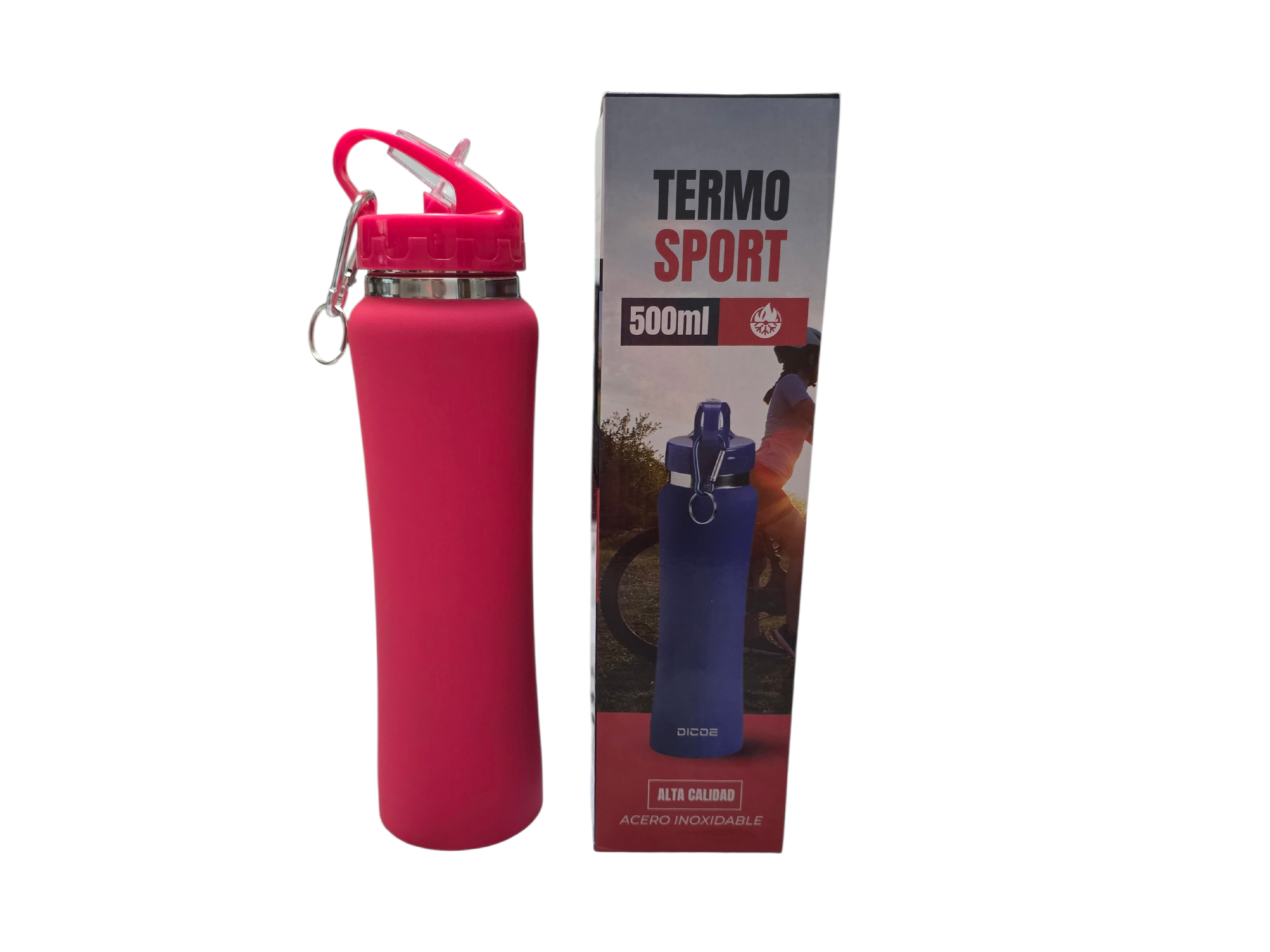 Botella termica x500 ml rosa chicle