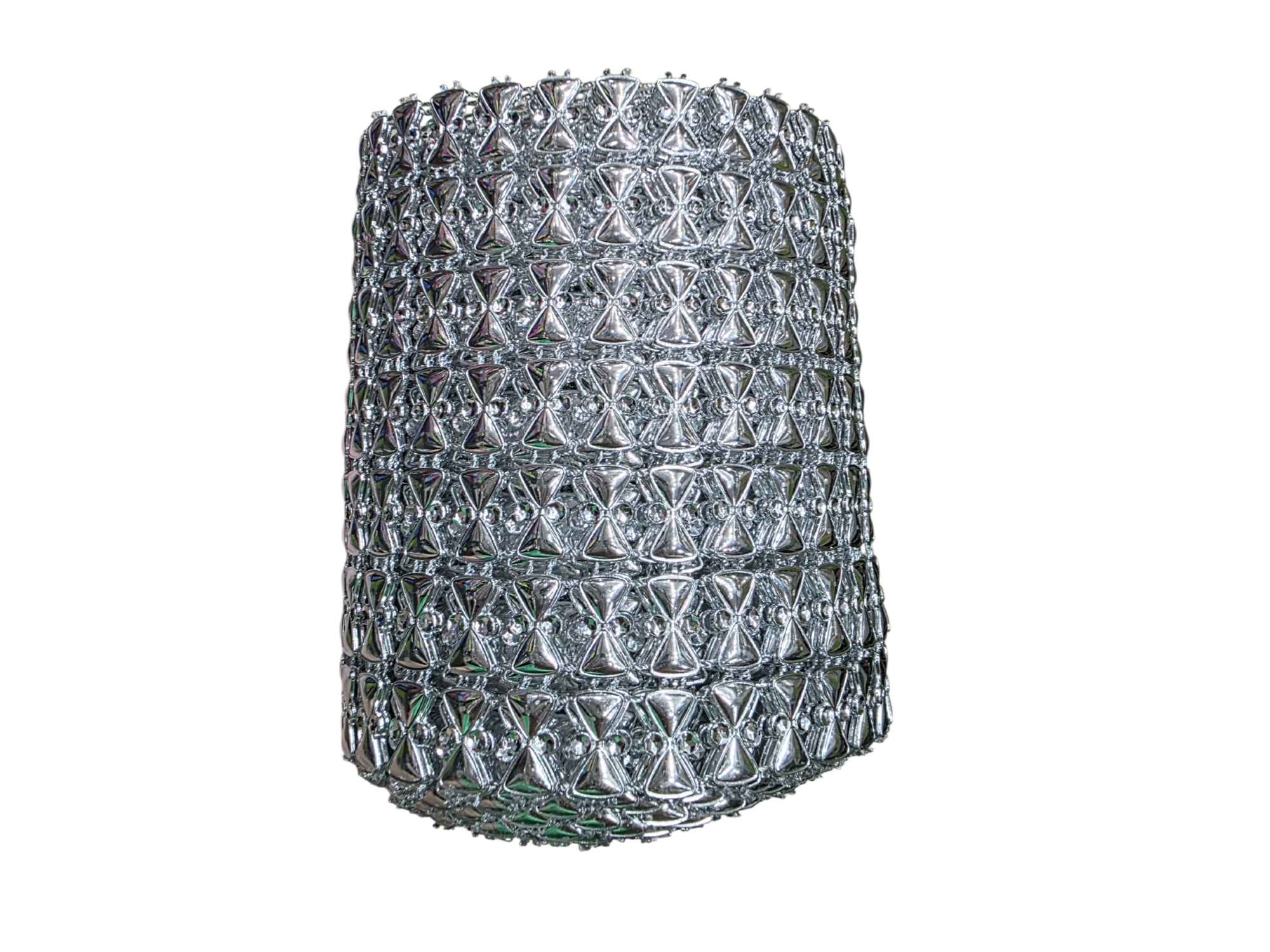 Falso strass plateado moño por metro