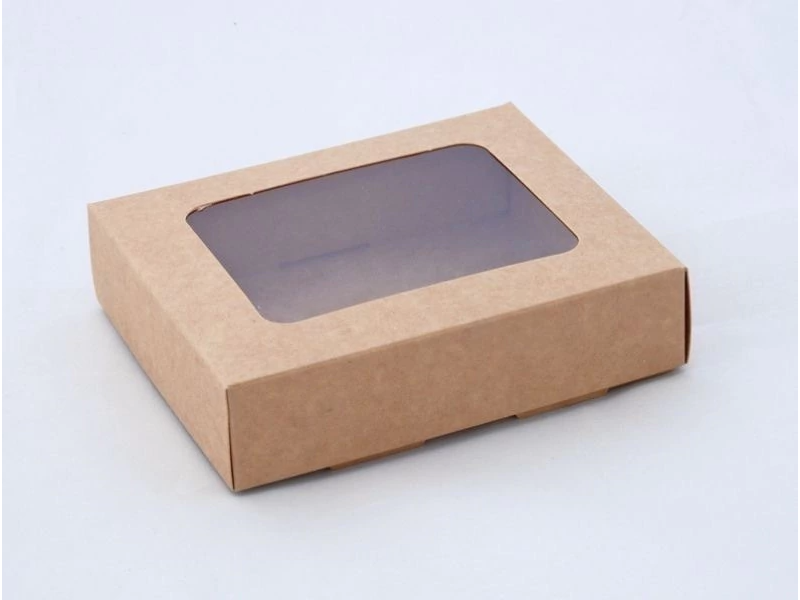 Caja con visor kraft 34x26x10